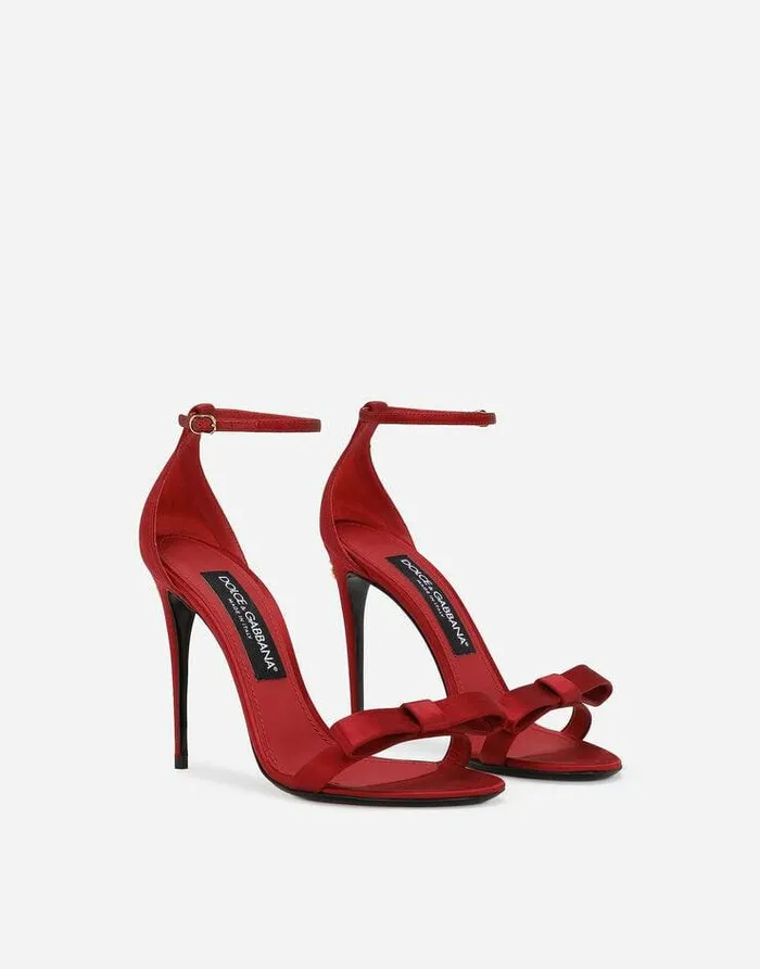 Dolce and Gabbana Sandals And Wedges Women Satin Sandals Red