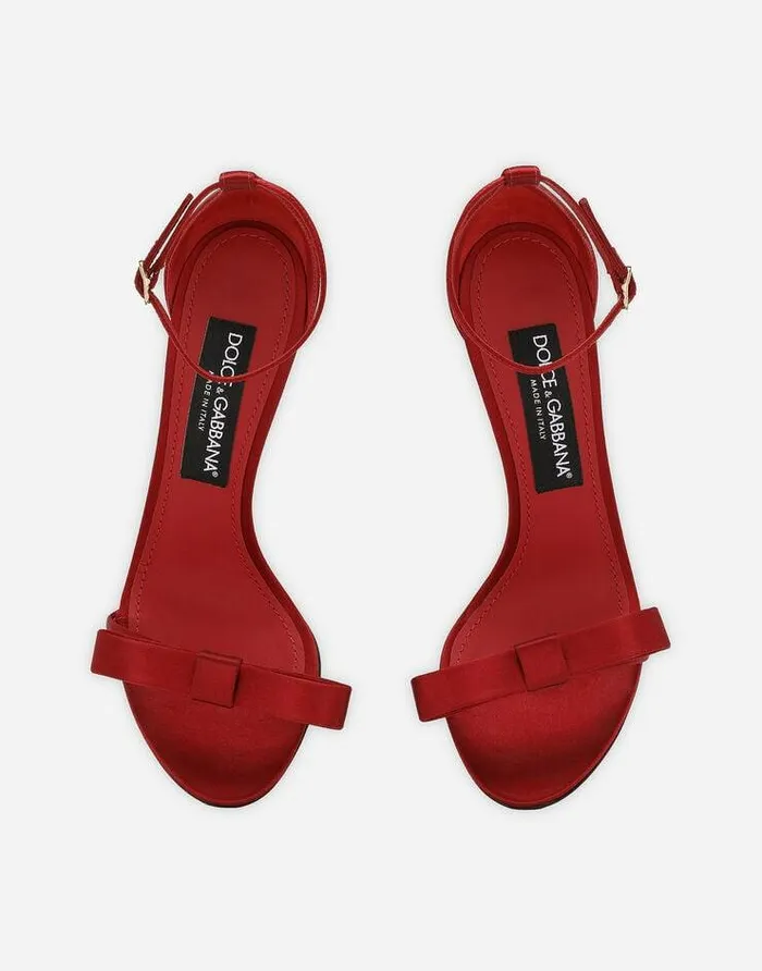 Dolce and Gabbana Sandals And Wedges Women Satin Sandals Red