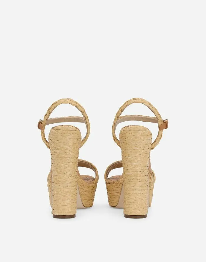 Dolce and Gabbana Sandals And Wedges Women Woven Raffia Platform Sandals Neutral Dolce and Gabbana Sandals And Wedges Women Woven Raffia Platform Sandals Neutral