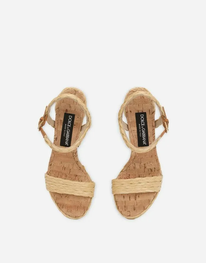 Dolce and Gabbana Sandals And Wedges Women Woven Raffia Platform Sandals Neutral Dolce and Gabbana Sandals And Wedges Women Woven Raffia Platform Sandals Neutral
