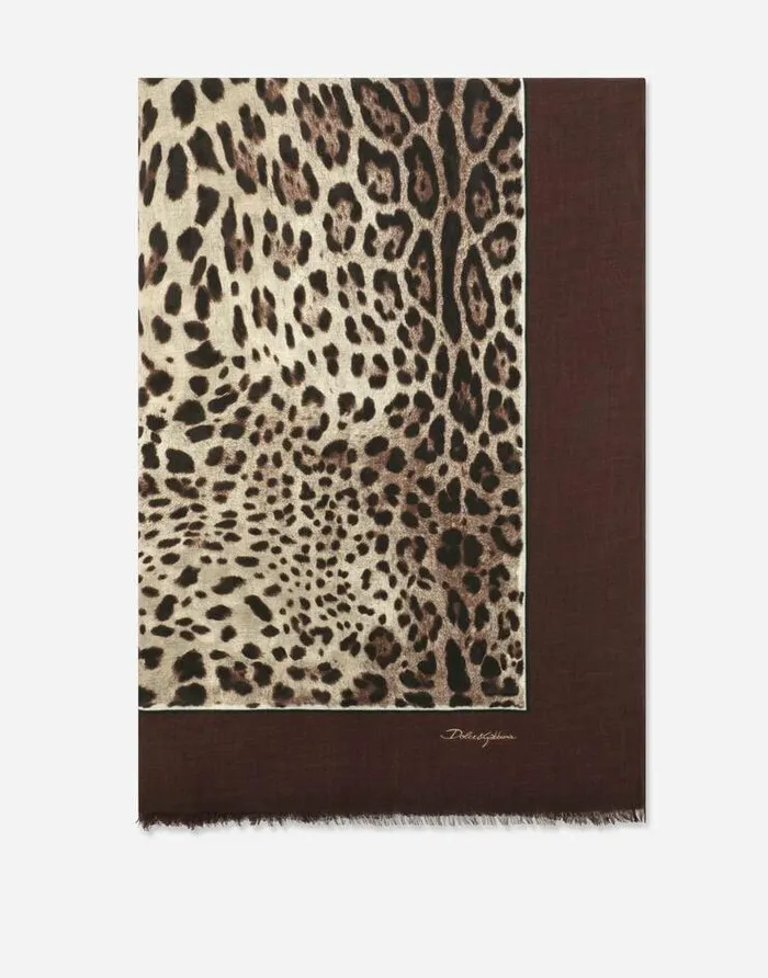 Dolce and Gabbana Scarves And Silks Women Leopardprint Modal And Cashmere Scarf 135215200 Brown Dolce and Gabbana Scarves And Silks Women Leopardprint Modal And Cashmere Scarf 135215200 Brown