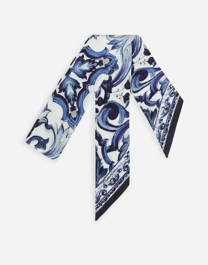 Dolce and Gabbana Scarves And Silks Women Majolicaprint Twill Headscarf Multicolor Dolce and Gabbana Scarves And Silks Women Majolicaprint Twill Headscarf Multicolor