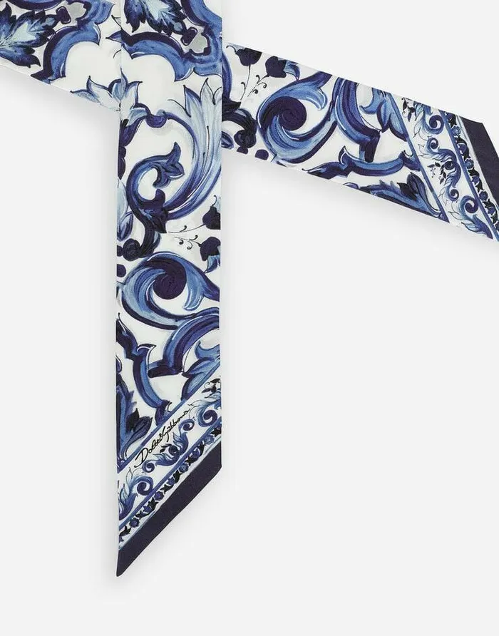 Dolce and Gabbana Scarves And Silks Women Majolicaprint Twill Headscarf Multicolor Dolce and Gabbana Scarves And Silks Women Majolicaprint Twill Headscarf Multicolor