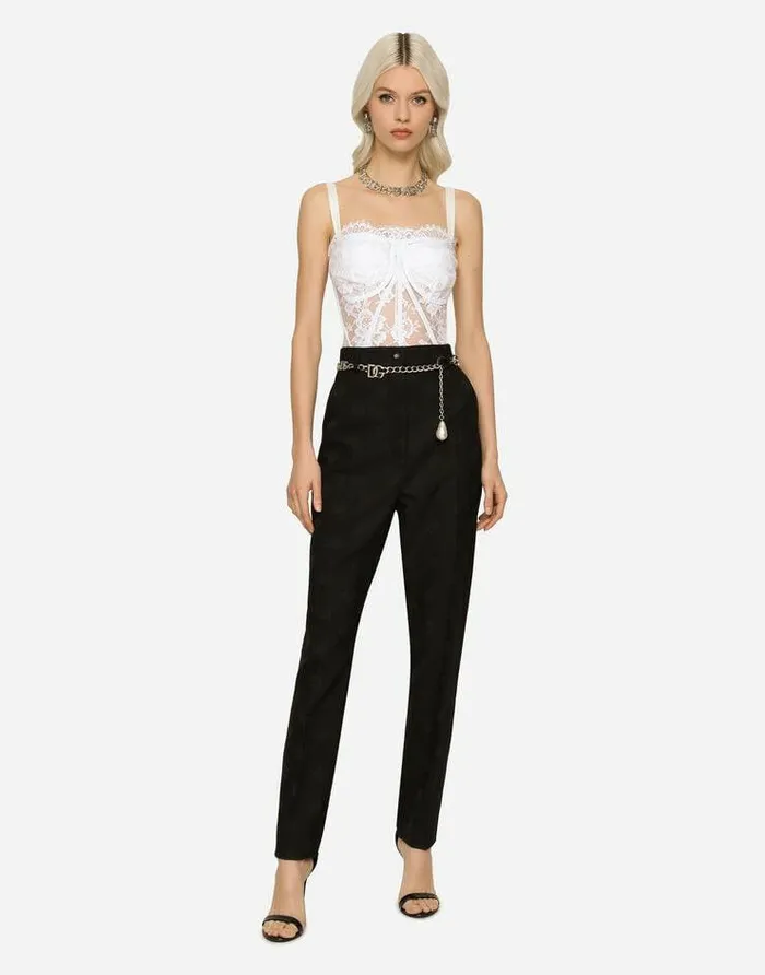 Dolce and Gabbana Shirts And Tops Women Lace Bustier White