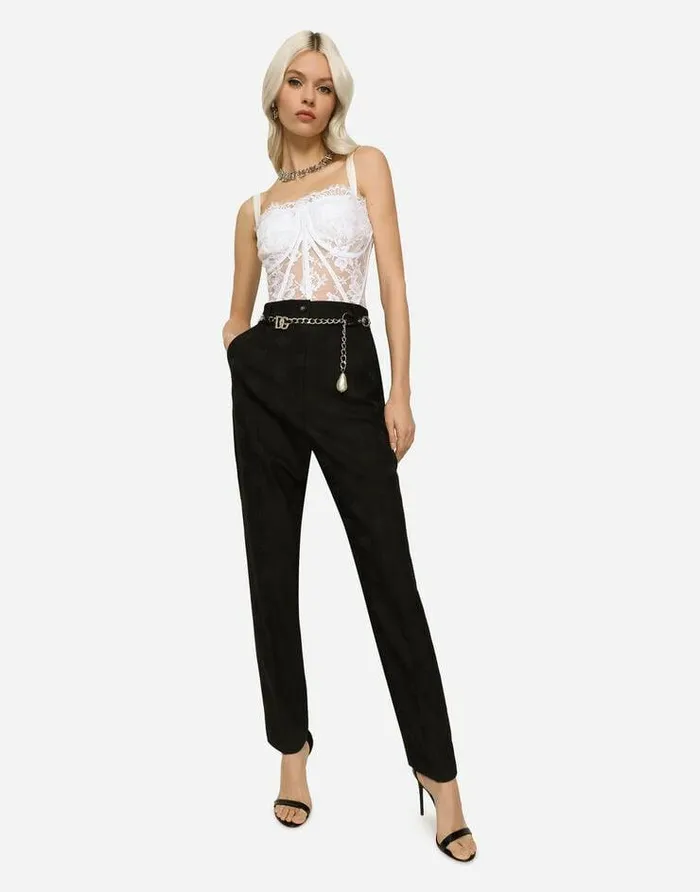 Dolce and Gabbana Shirts And Tops Women Lace Bustier White