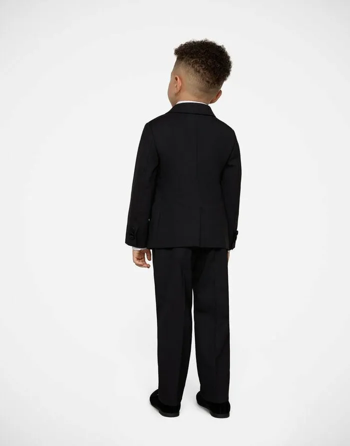 Dolce and Gabbana Shirts Children Poplin Jacquard Tuxedo Shirt With DG Logo White