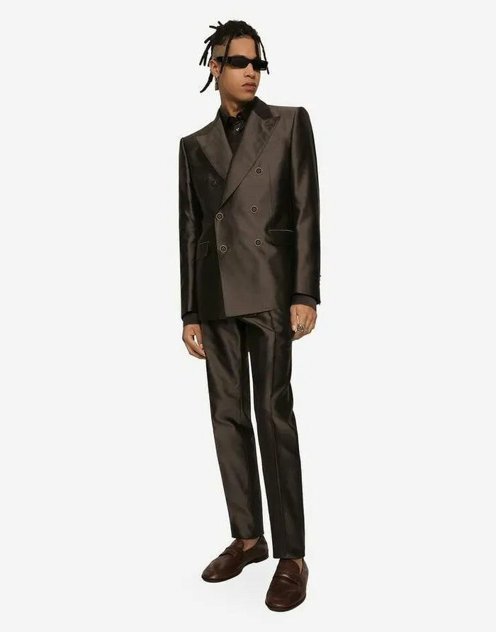 Dolce and Gabbana Shirts Men Silk Satin Martinifit Shirt Multicolor