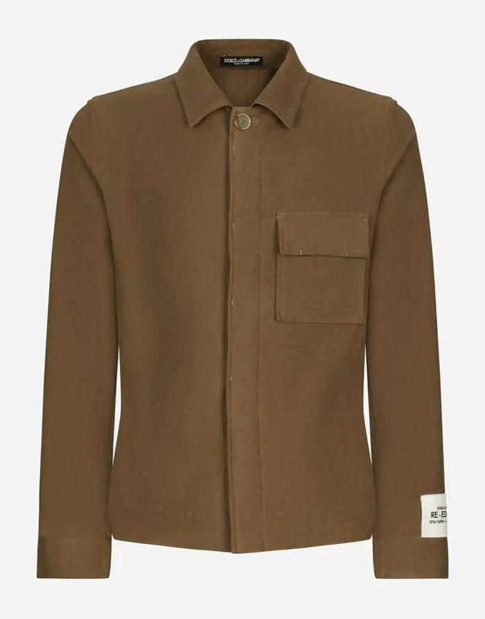 Dolce and Gabbana Shirts Men Sporty Stretch Fustian Shirt Grey
