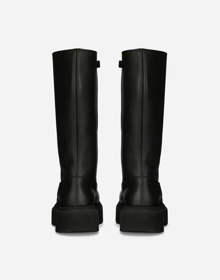 Dolce and Gabbana Shoes 2438 Children Calfskin Boots Black Dolce and Gabbana Shoes 2438 Children Calfskin Boots Black