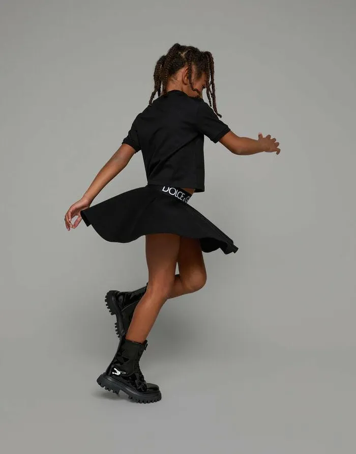 Dolce and Gabbana Shoes 2438 Children Patent Leather Ankle Boots Black Dolce and Gabbana Shoes 2438 Children Patent Leather Ankle Boots Black