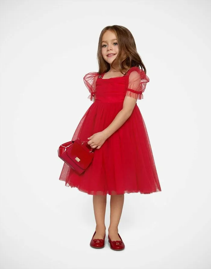 Dolce and Gabbana Shoes 2438 Children Patent Leather Ballet Flats With Metal DG Logo Red Dolce and Gabbana Shoes 2438 Children Patent Leather Ballet Flats With Metal DG Logo Red