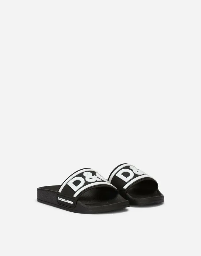 Dolce and Gabbana Shoes 2438 Children Rubber Sliders With Logo Print Multicolor Dolce and Gabbana Shoes 2438 Children Rubber Sliders With Logo Print Multicolor