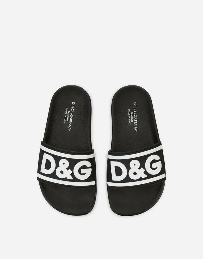Dolce and Gabbana Shoes 2438 Children Rubber Sliders With Logo Print Multicolor Dolce and Gabbana Shoes 2438 Children Rubber Sliders With Logo Print Multicolor