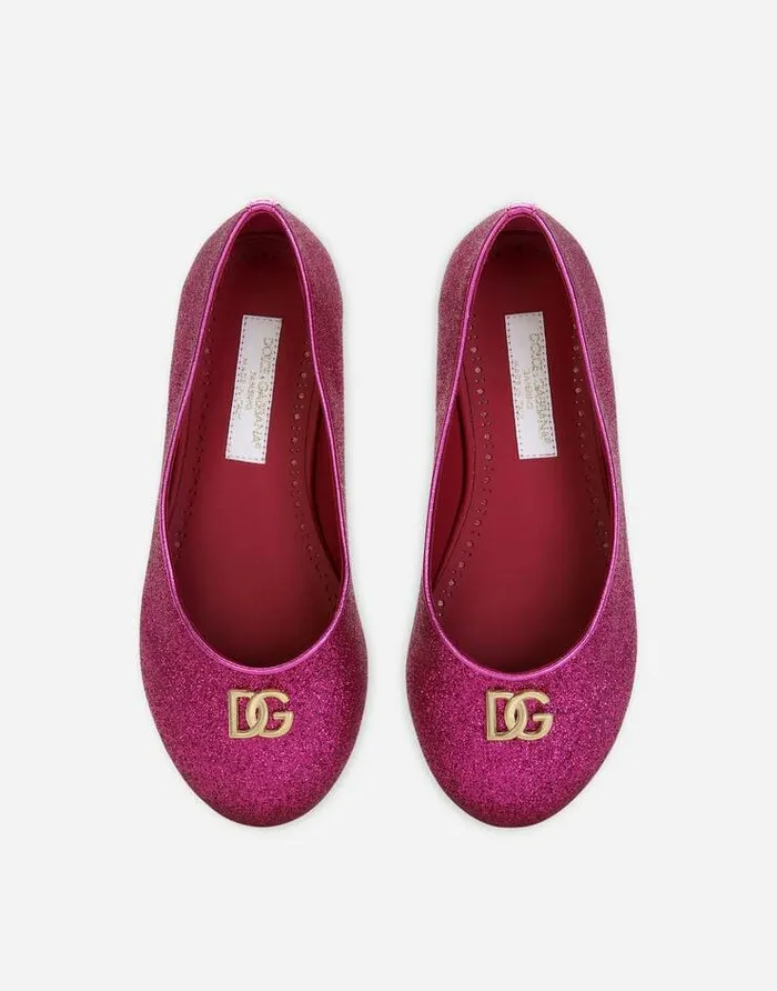 Dolce and Gabbana Shoes 2438 Children Sequined Ballet Flats Fuchsia Dolce and Gabbana Shoes 2438 Children Sequined Ballet Flats Fuchsia