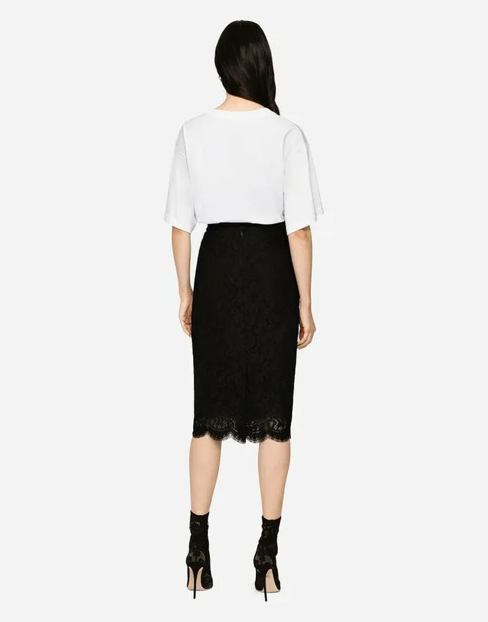 Dolce and Gabbana Skirts Women Lace Midi Skirt Black Dolce and Gabbana Skirts Women Lace Midi Skirt Black