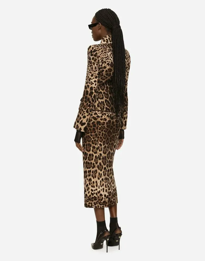 Dolce and Gabbana Skirts Women Leopardprint Double Crepe Calflength Skirt Animal Print Dolce and Gabbana Skirts Women Leopardprint Double Crepe Calflength Skirt Animal Print