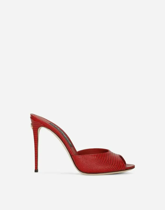 Dolce and Gabbana Slides And Mules Women Calfskin Mules Red