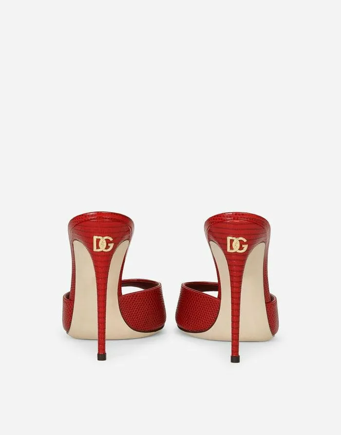 Dolce and Gabbana Slides And Mules Women Calfskin Mules Red Dolce and Gabbana Slides And Mules Women Calfskin Mules Red