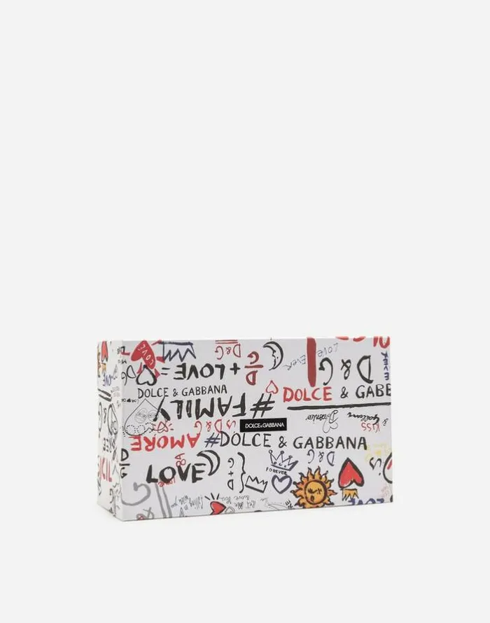 Dolce and Gabbana Sneakers Men Calfskin Nappa Portofino Sneakers With Crown Patch Whitegold