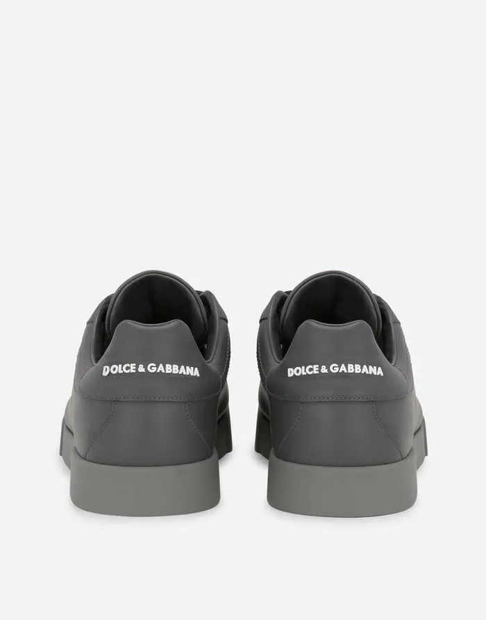 Dolce and Gabbana Sneakers Men Calfskin Portofino Sneakers Grey