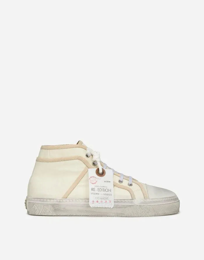 Dolce and Gabbana Sneakers Men Fabric Vintage Midtop Sneakers na