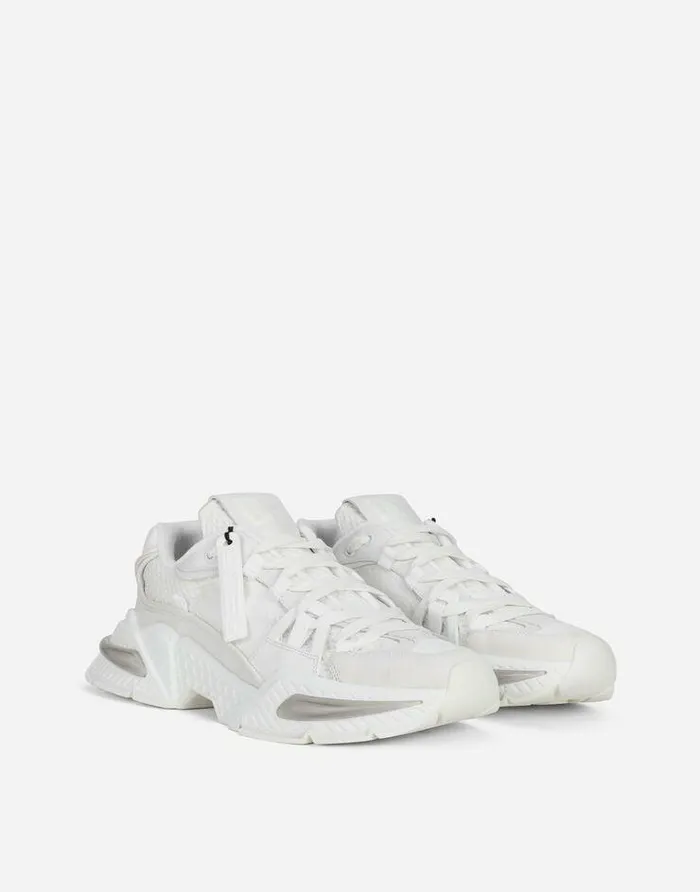 Dolce and Gabbana Sneakers Men Mixedmaterial Airmaster Sneakers White