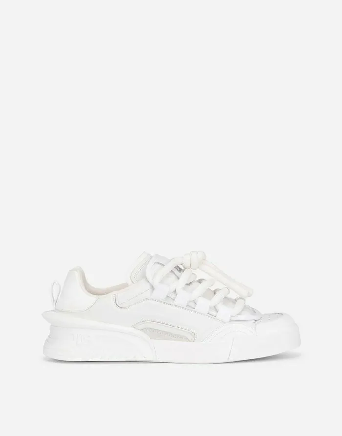 Dolce and Gabbana Sneakers Men Mixedmaterial Portofino Sneakers White