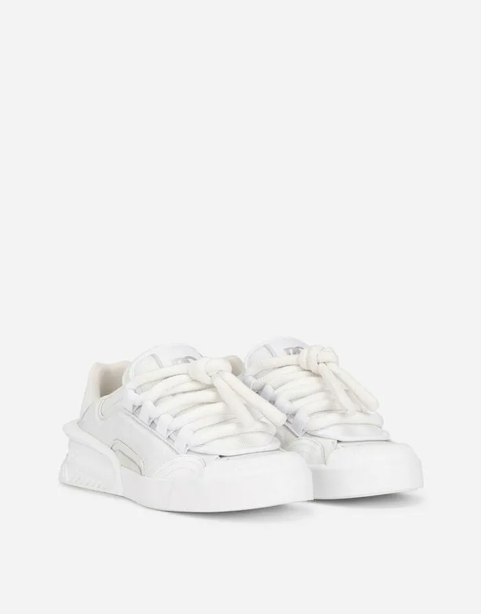 Dolce and Gabbana Sneakers Men Mixedmaterial Portofino Sneakers White Dolce and Gabbana Sneakers Men Mixedmaterial Portofino Sneakers White