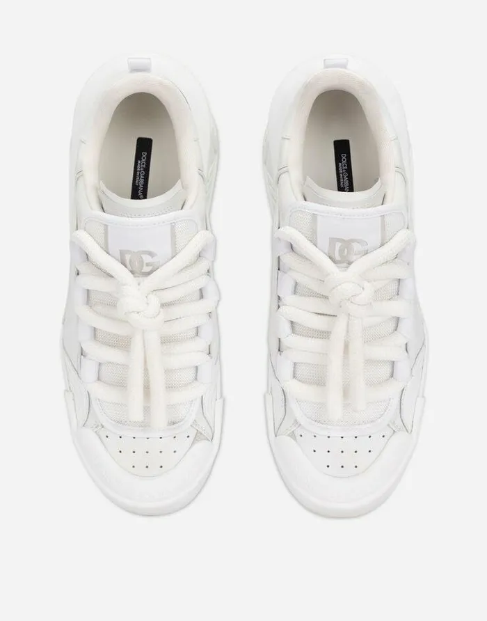 Dolce and Gabbana Sneakers Men Mixedmaterial Portofino Sneakers White Dolce and Gabbana Sneakers Men Mixedmaterial Portofino Sneakers White