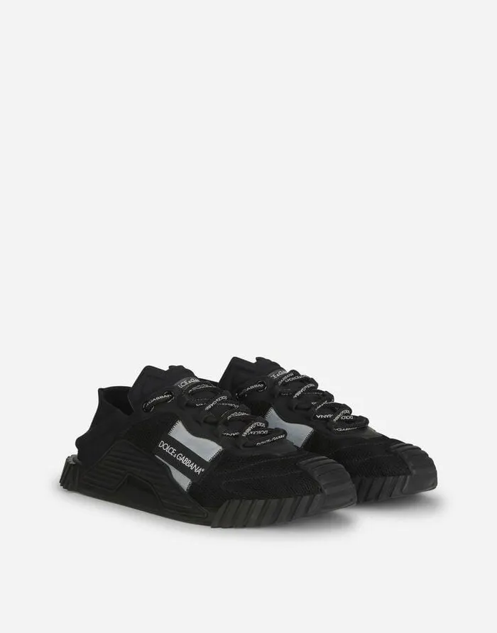 Dolce and Gabbana Sneakers Men NS1 Slip On Sneakers In Mixed Materials Black Dolce and Gabbana Sneakers Men NS1 Slip On Sneakers In Mixed Materials Black