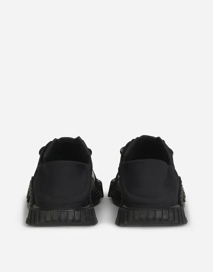 Dolce and Gabbana Sneakers Men NS1 Slip On Sneakers In Mixed Materials Black Dolce and Gabbana Sneakers Men NS1 Slip On Sneakers In Mixed Materials Black