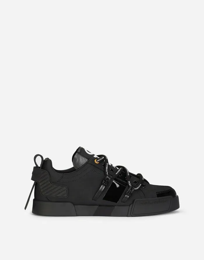 Dolce and Gabbana Sneakers Men Portofino Sneakers In Calfskin And Patent Leather Blackwhite Dolce and Gabbana Sneakers Men Portofino Sneakers In Calfskin And Patent Leather Blackwhite