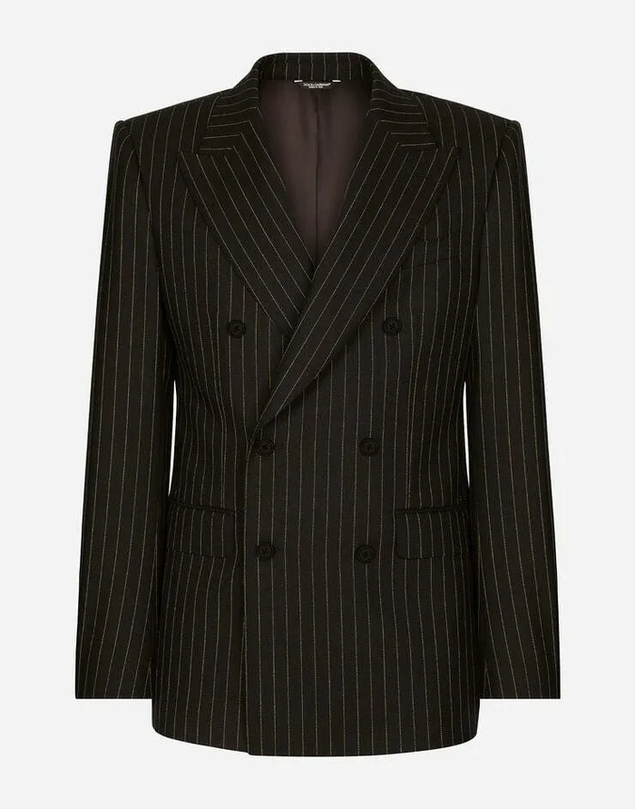 Dolce and Gabbana Suits And Blazers Men Doublebreasted Pinstripe Wool Siciliafit Jacket Multicolor Dolce and Gabbana Suits And Blazers Men Doublebreasted Pinstripe Wool Siciliafit Jacket Multicolor