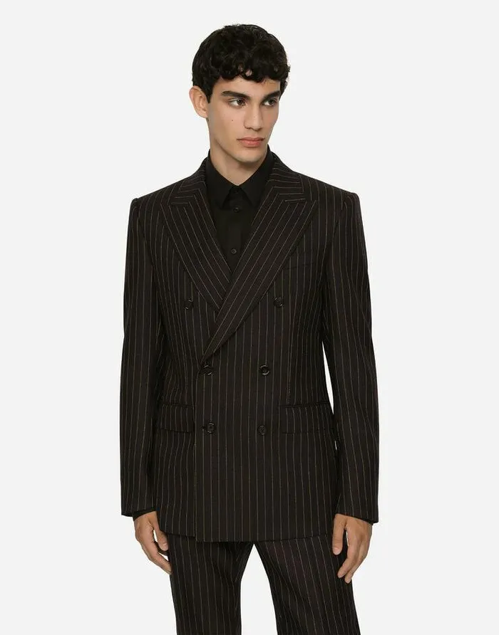 Dolce and Gabbana Suits And Blazers Men Doublebreasted Pinstripe Wool Siciliafit Jacket Multicolor Dolce and Gabbana Suits And Blazers Men Doublebreasted Pinstripe Wool Siciliafit Jacket Multicolor