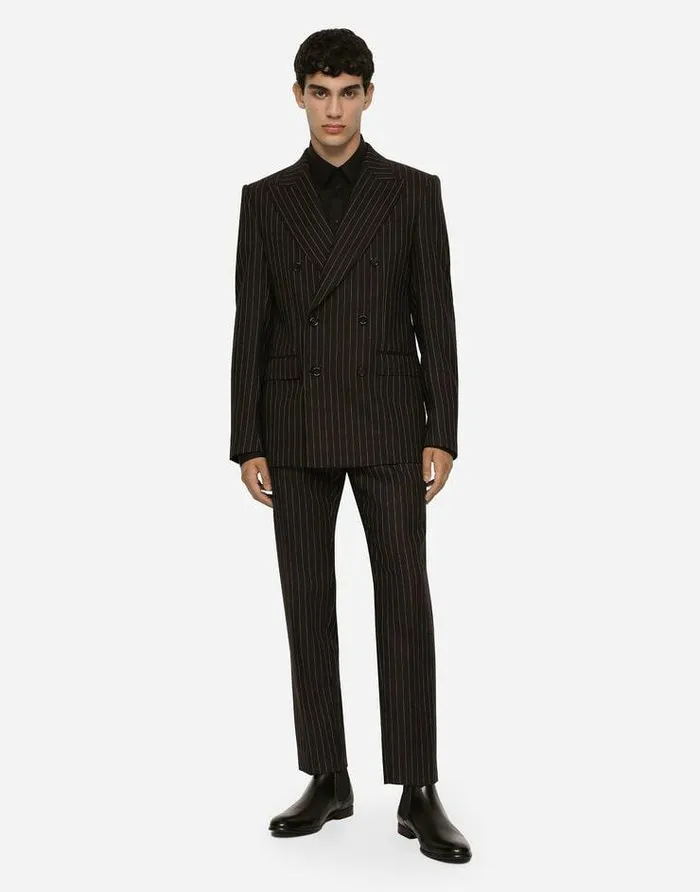 Dolce and Gabbana Suits And Blazers Men Doublebreasted Pinstripe Wool Siciliafit Jacket Multicolor Dolce and Gabbana Suits And Blazers Men Doublebreasted Pinstripe Wool Siciliafit Jacket Multicolor