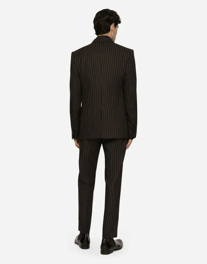 Dolce and Gabbana Suits And Blazers Men Doublebreasted Pinstripe Wool Siciliafit Jacket Multicolor Dolce and Gabbana Suits And Blazers Men Doublebreasted Pinstripe Wool Siciliafit Jacket Multicolor