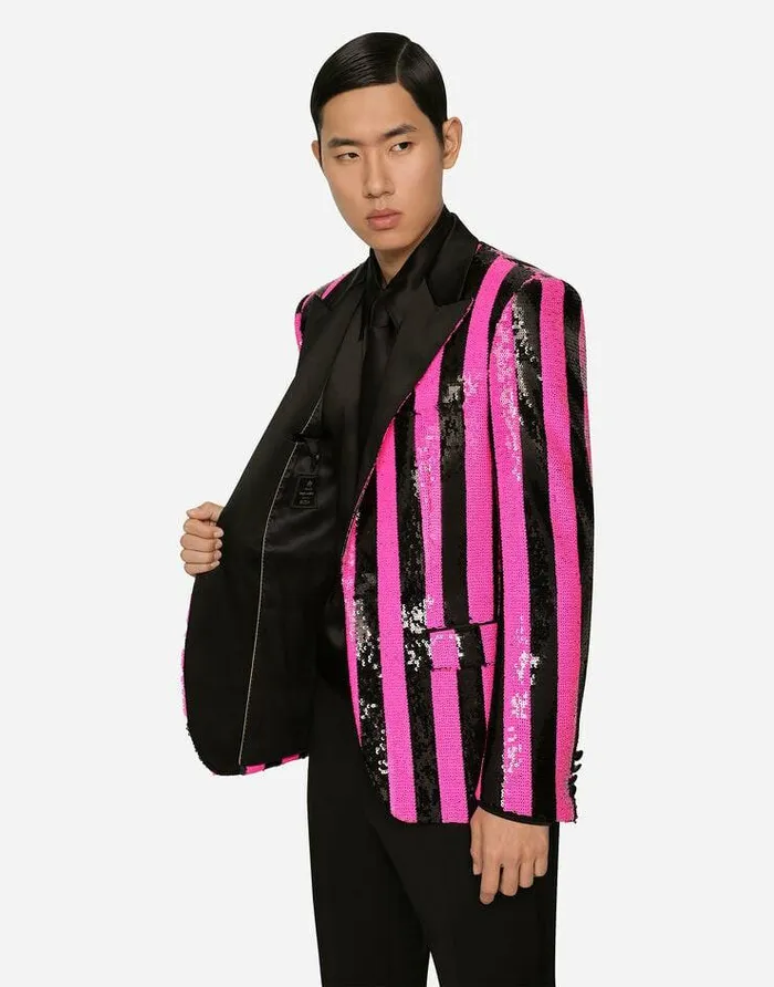 Dolce and Gabbana Suits And Blazers Men Sequined Siciliafit Jacket Multicolor Dolce and Gabbana Suits And Blazers Men Sequined Siciliafit Jacket Multicolor