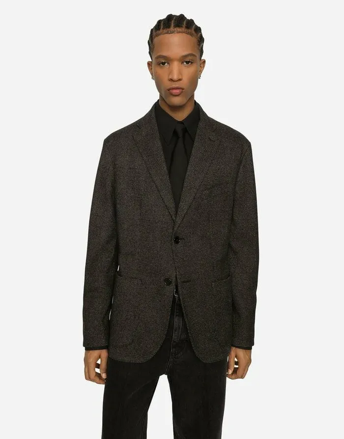 Dolce and Gabbana Suits And Blazers Men Singlebreasted Jersey Glen Plaid Jacket Multicolor Dolce and Gabbana Suits And Blazers Men Singlebreasted Jersey Glen Plaid Jacket Multicolor