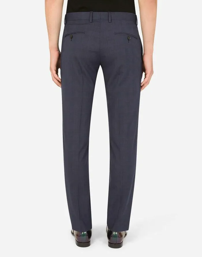 Dolce and Gabbana Suits And Blazers Men Stretch Glen Plaid Wool Siciliafit Suit Multicolor