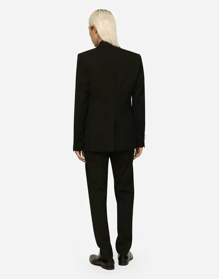 Dolce and Gabbana Suits And Blazers Men Stretch Wool Fabric Siciliafit Tuxedo Jacket Black Dolce and Gabbana Suits And Blazers Men Stretch Wool Fabric Siciliafit Tuxedo Jacket Black