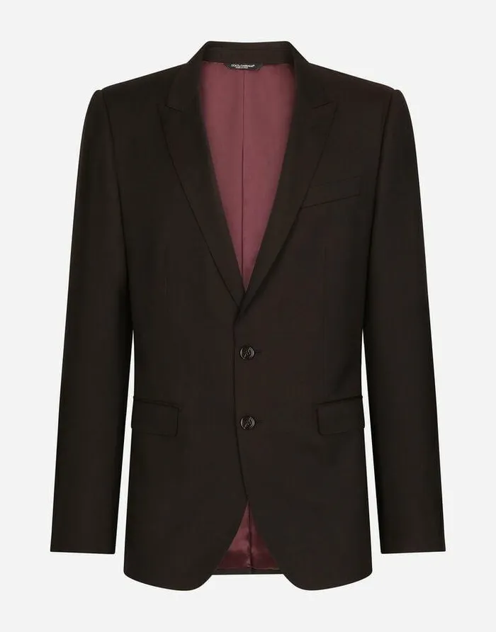 Dolce and Gabbana Suits And Blazers Men Wool And Silk Martinifit Suit Bordeaux Dolce and Gabbana Suits And Blazers Men Wool And Silk Martinifit Suit Bordeaux