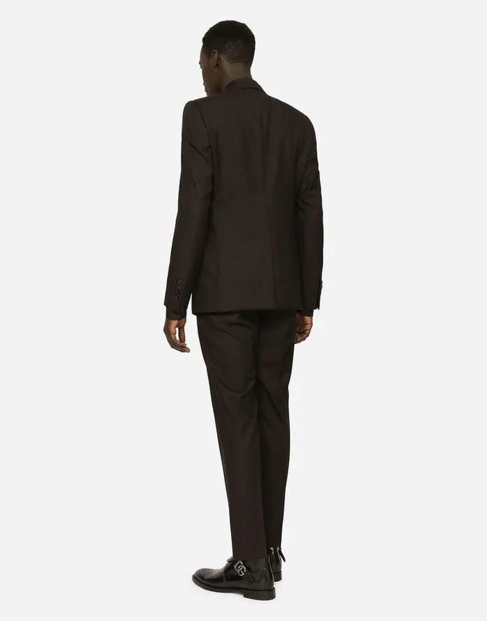 Dolce and Gabbana Suits And Blazers Men Wool And Silk Martinifit Suit Bordeaux Dolce and Gabbana Suits And Blazers Men Wool And Silk Martinifit Suit Bordeaux