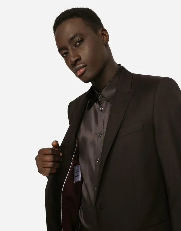 Dolce and Gabbana Suits And Blazers Men Wool And Silk Martinifit Suit Bordeaux Dolce and Gabbana Suits And Blazers Men Wool And Silk Martinifit Suit Bordeaux