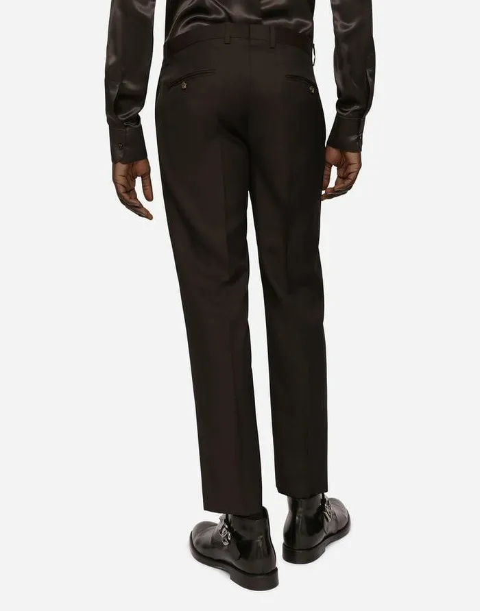 Dolce and Gabbana Suits And Blazers Men Wool And Silk Martinifit Suit Bordeaux Dolce and Gabbana Suits And Blazers Men Wool And Silk Martinifit Suit Bordeaux