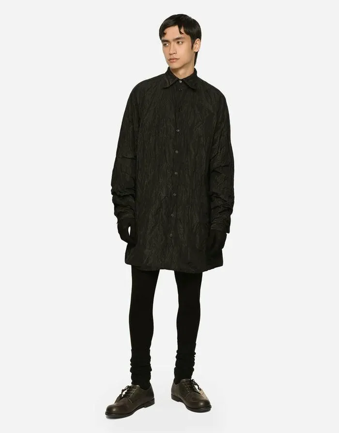 Dolce and Gabbana Sweaters And Cardigans Men Ribbed Viscose Poloshirt Black