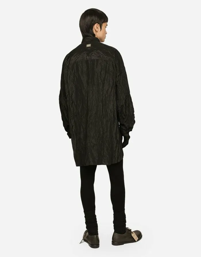 Dolce and Gabbana Sweaters And Cardigans Men Ribbed Viscose Poloshirt Black