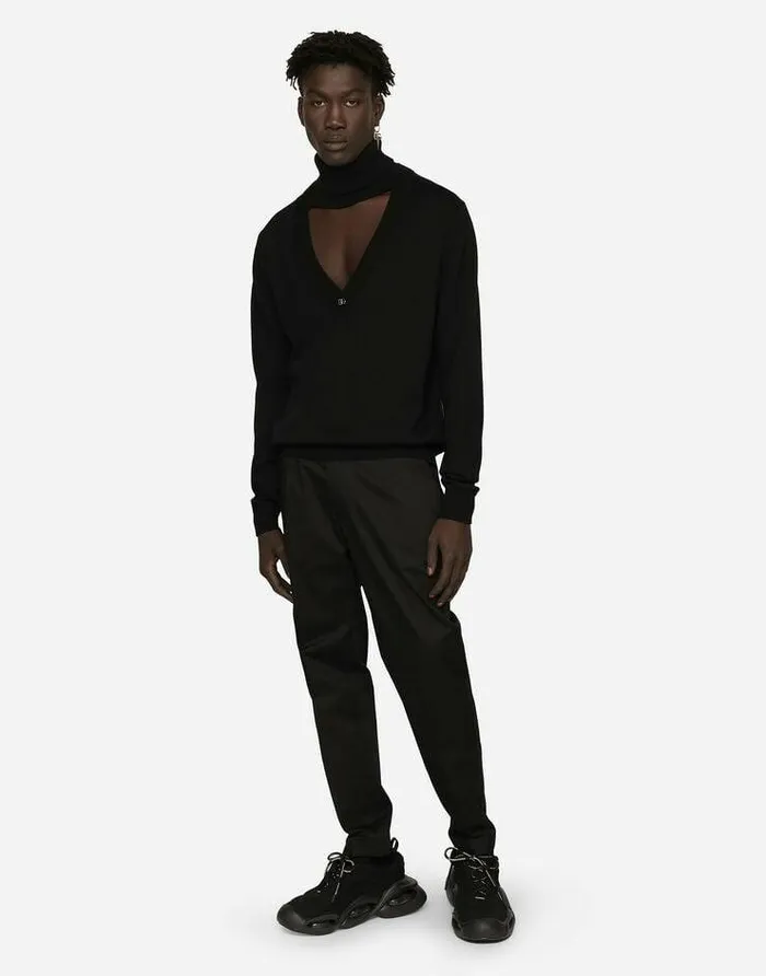 Dolce and Gabbana Sweaters And Cardigans Men Turtleneck Pullover In Virgin Wool Black Dolce and Gabbana Sweaters And Cardigans Men Turtleneck Pullover In Virgin Wool Black