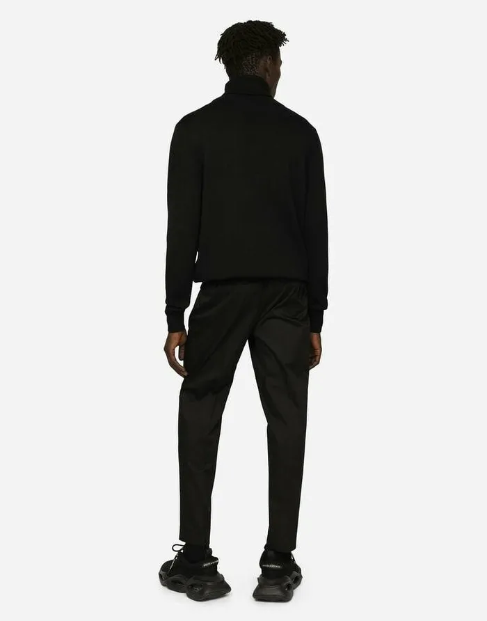 Dolce and Gabbana Sweaters And Cardigans Men Turtleneck Pullover In Virgin Wool Black Dolce and Gabbana Sweaters And Cardigans Men Turtleneck Pullover In Virgin Wool Black