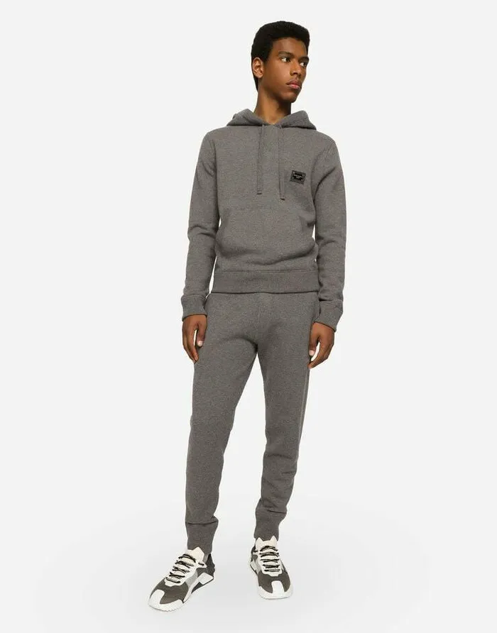 Dolce and Gabbana Sweaters And Cardigans Men Wool And Cashmere Hooded Sweater Grey Dolce and Gabbana Sweaters And Cardigans Men Wool And Cashmere Hooded Sweater Grey