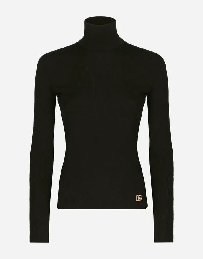 Dolce and Gabbana Sweaters And Cardigans Women Cashmere Turtleneck Sweater Black